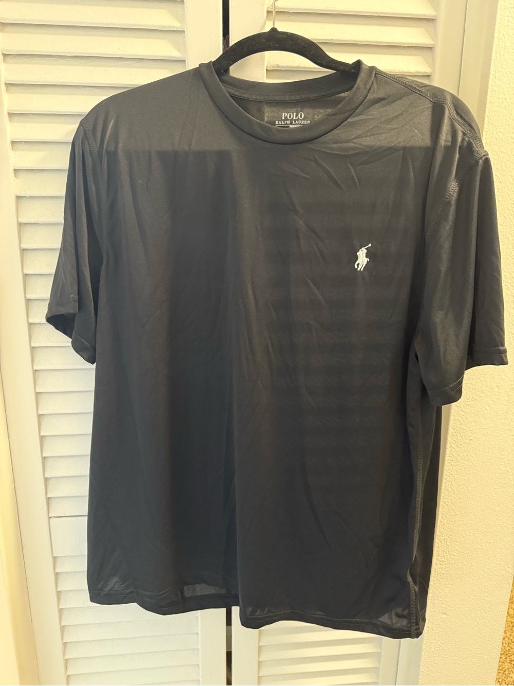 Polo by Ralph Lauren Performance Black Short-Sleeve Crew Tee with White Logo